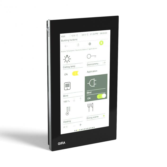 KNX Room Control Unit Black 3D