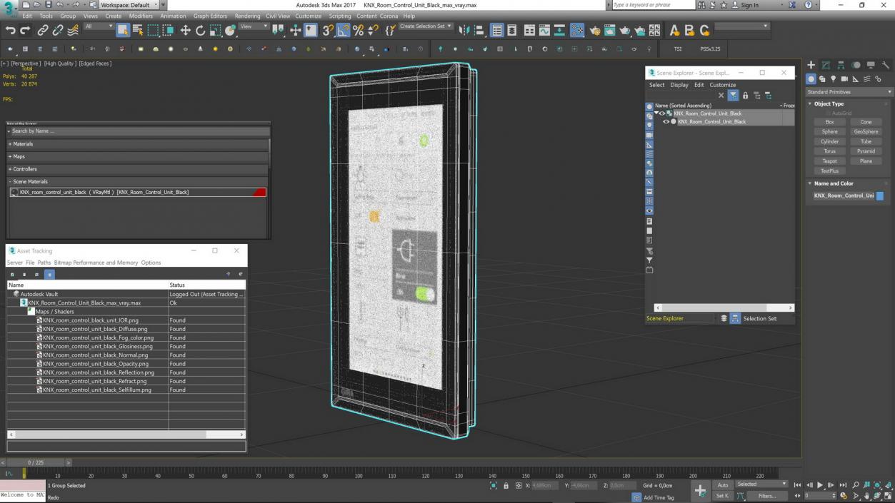 KNX Room Control Unit Black 3D