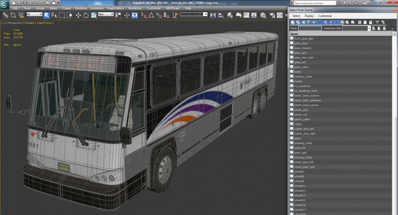 3D model Intercity Bus MCI D4500ct