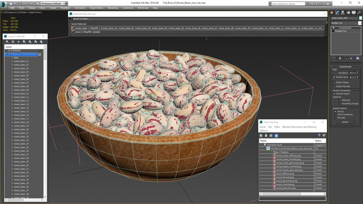 Full Bowl of Roman Beans 3D model