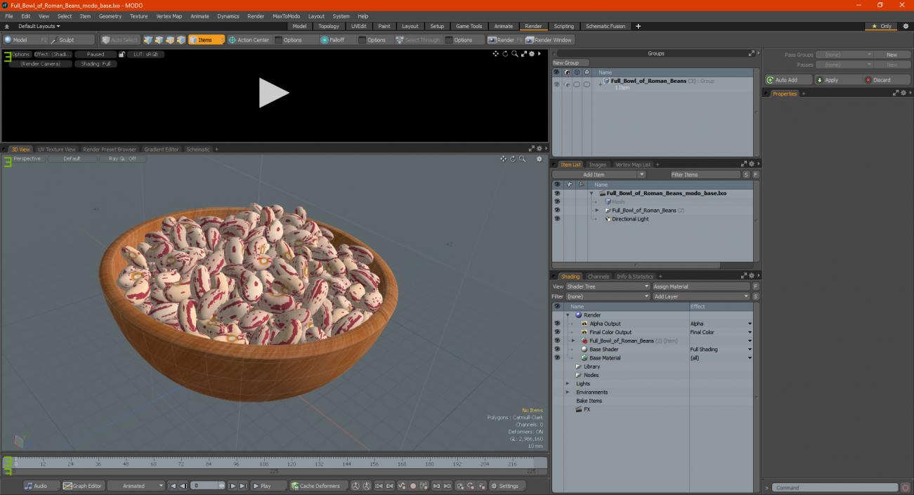 Full Bowl of Roman Beans 3D model