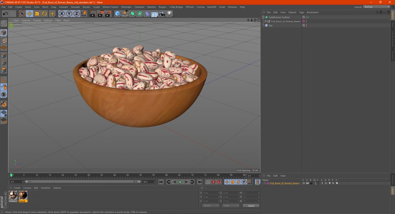 Full Bowl of Roman Beans 3D model