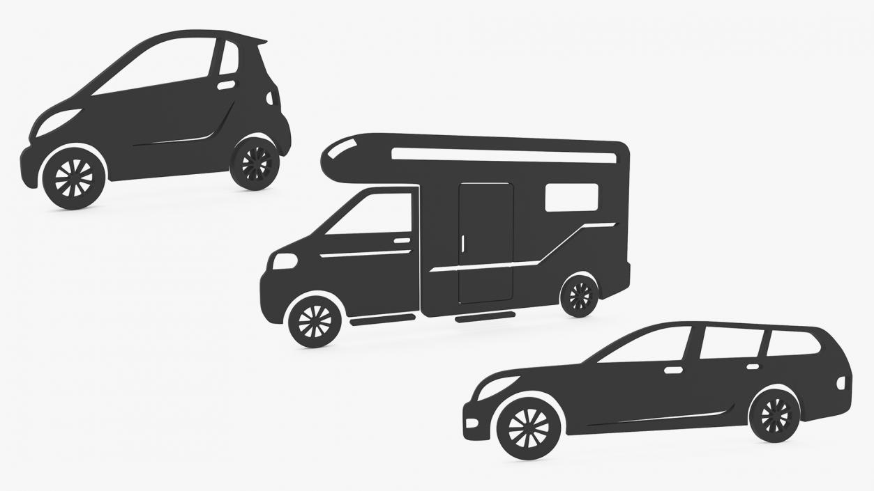 3D Car Silhouettes Collection 4 model