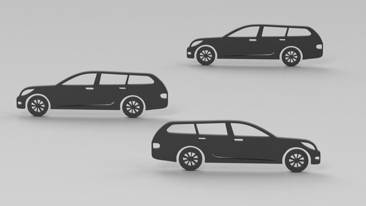 3D Car Silhouettes Collection 4 model