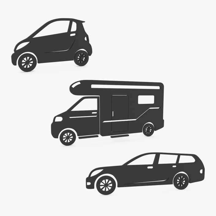 3D Car Silhouettes Collection 4 model