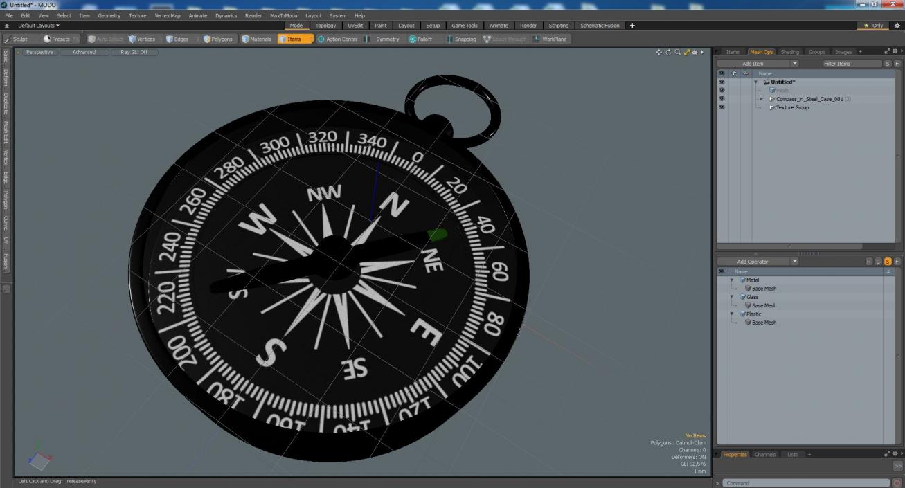 3D Compass in Steel Case