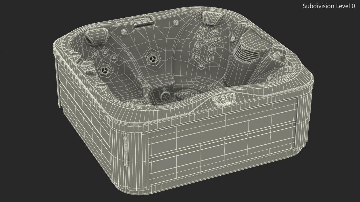 Jacuzzi J 335 Hot Tub Grey with Water 3D