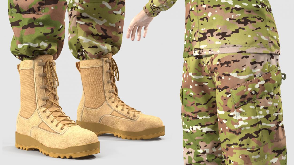 3D model Female US Soldier Camouflage Rigged