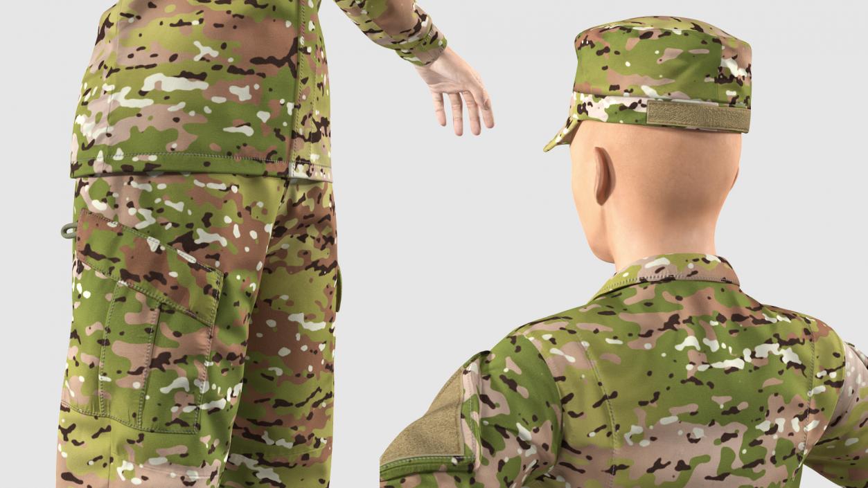 3D model Female US Soldier Camouflage Rigged