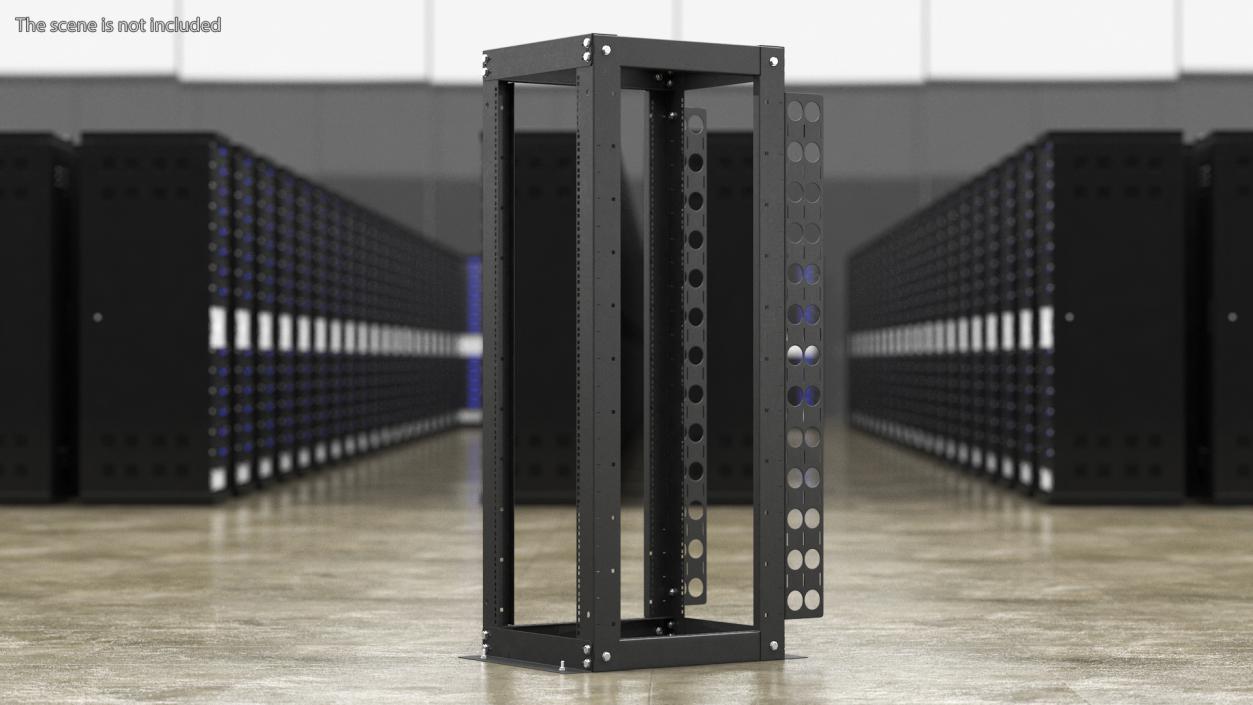 Open Frame Server Rack 36U Empty 3D