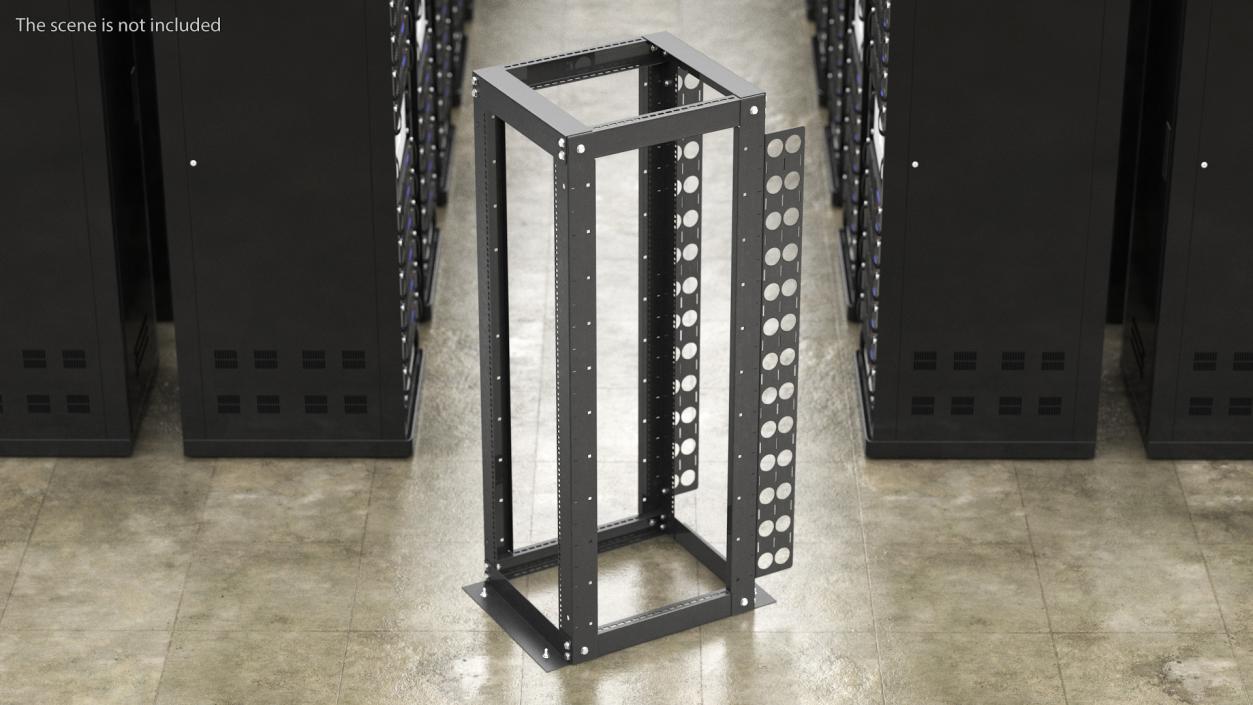 Open Frame Server Rack 36U Empty 3D