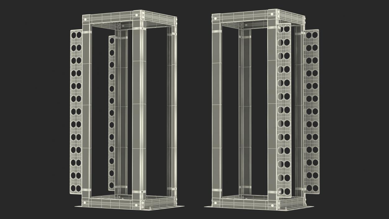 Open Frame Server Rack 36U Empty 3D