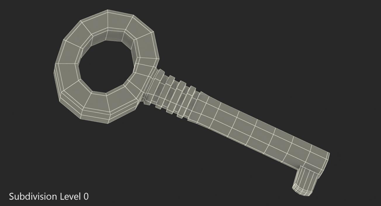 3D Brass Skeleton Key model