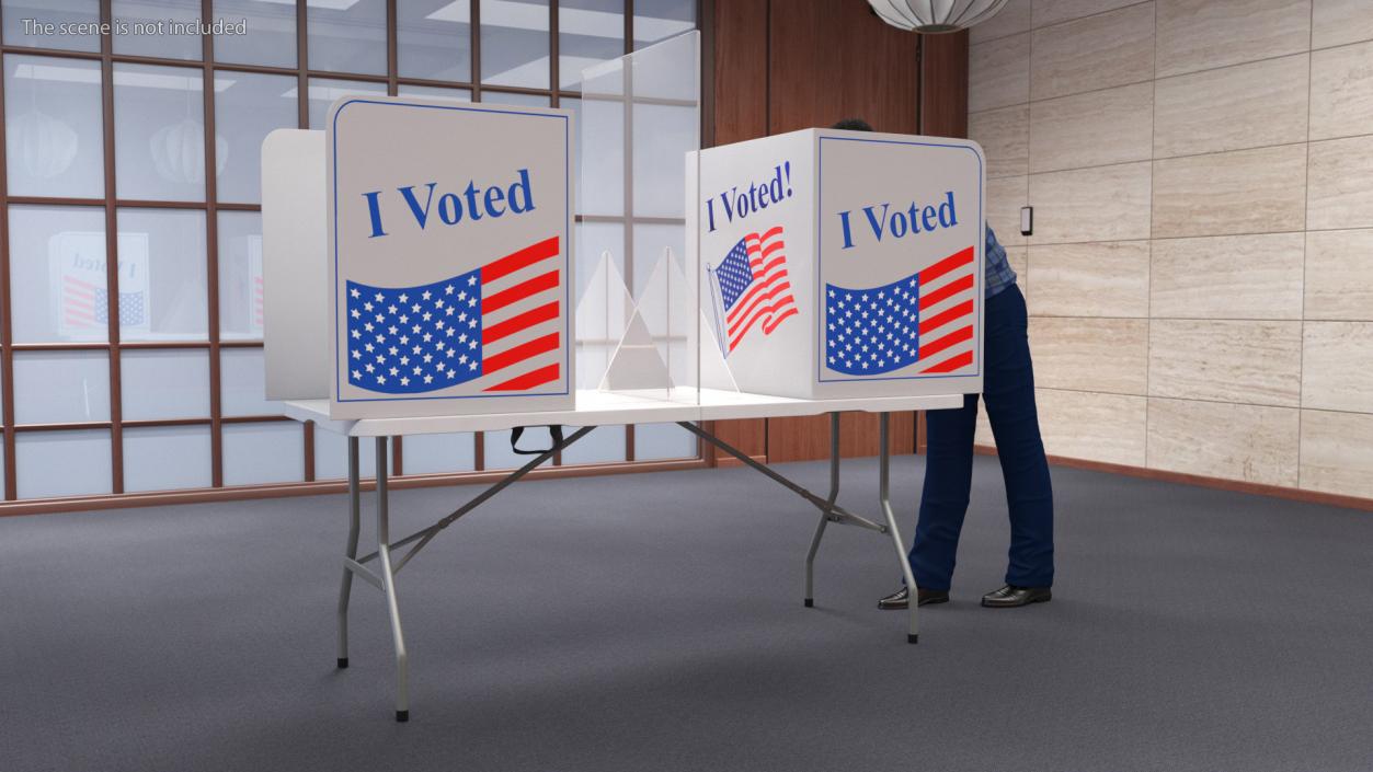 Afro American Man with Voting Table Rigged 3D