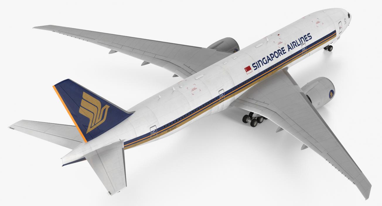 Boeing 777 200LR Singapore Airlines Rigged 3D