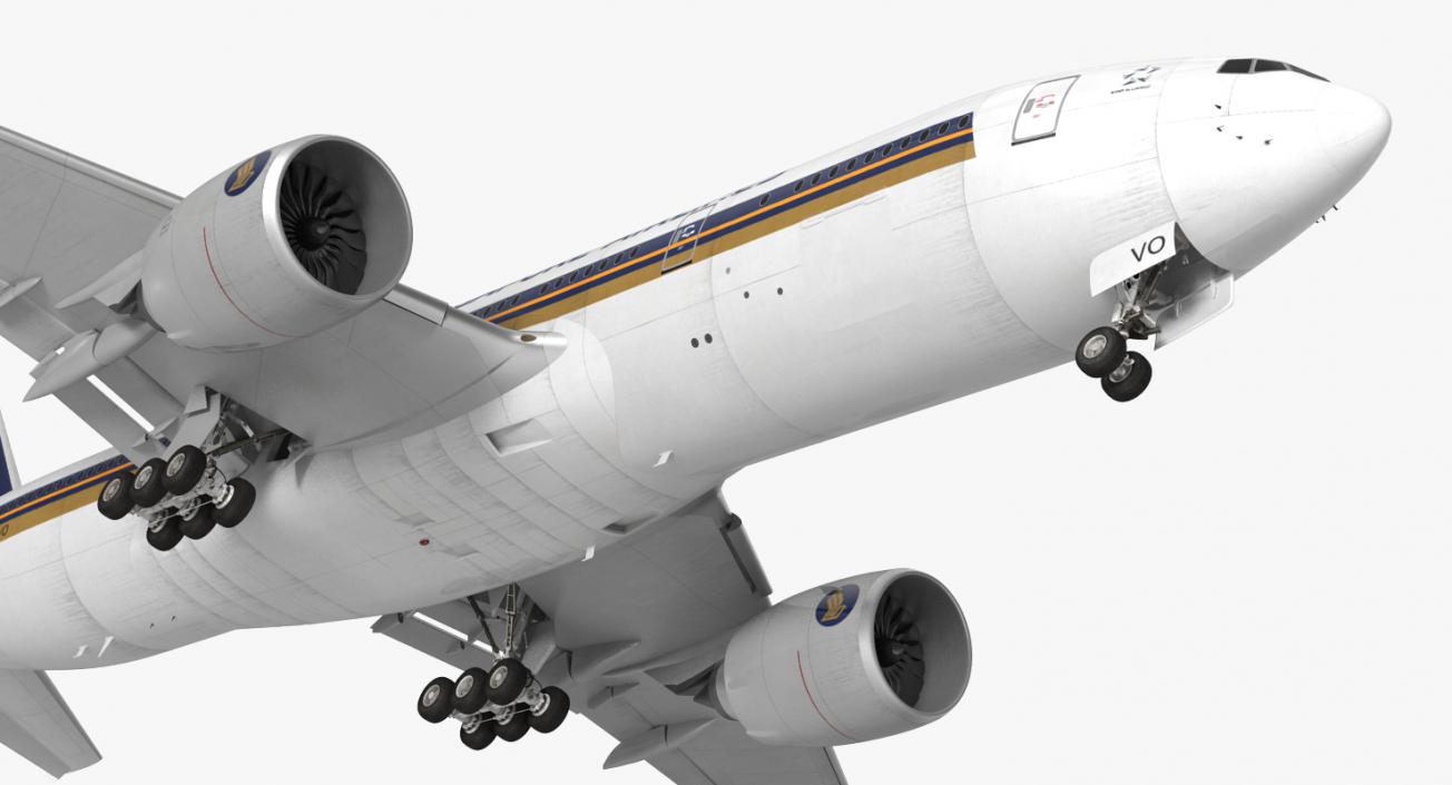 Boeing 777 200LR Singapore Airlines Rigged 3D