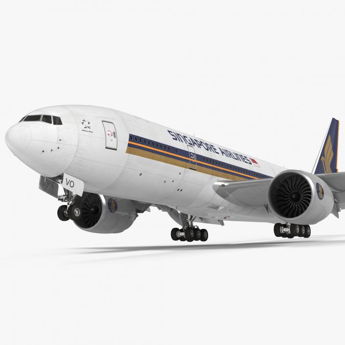 Boeing 777 200LR Singapore Airlines Rigged 3D