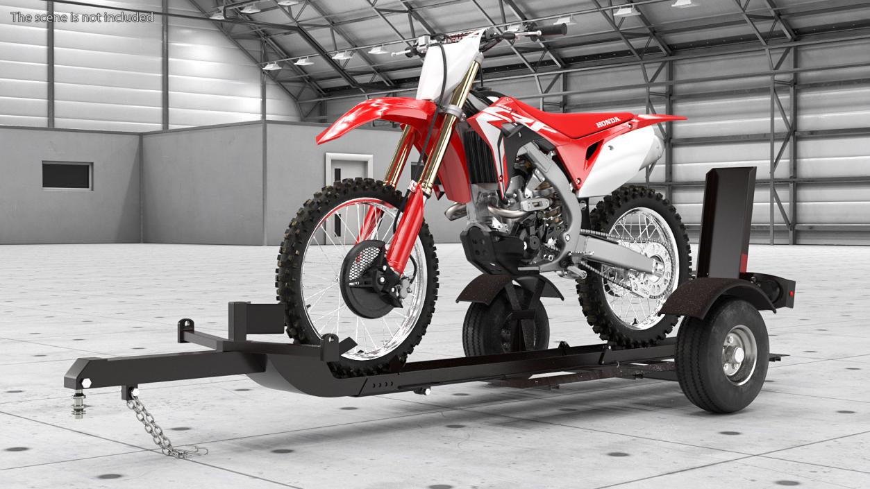 3D Stinger Folding Motorcycle Trailer with Honda CRF250R model