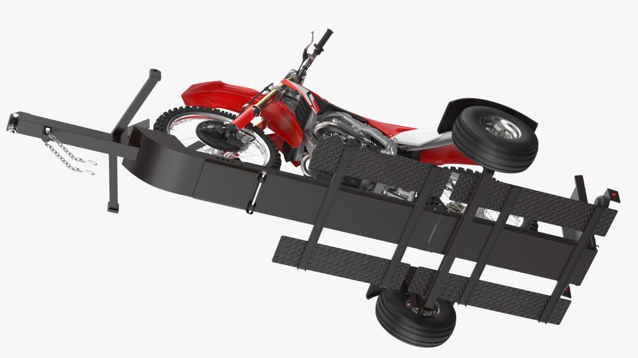 3D Stinger Folding Motorcycle Trailer with Honda CRF250R model