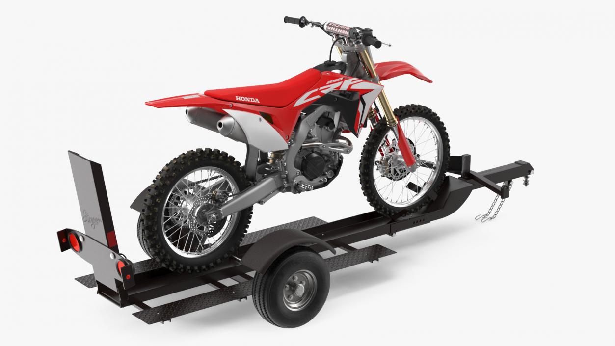 3D Stinger Folding Motorcycle Trailer with Honda CRF250R model