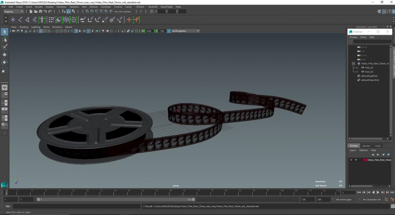 3D model Video Film Reel 35mm