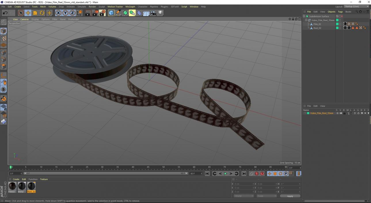 3D model Video Film Reel 35mm