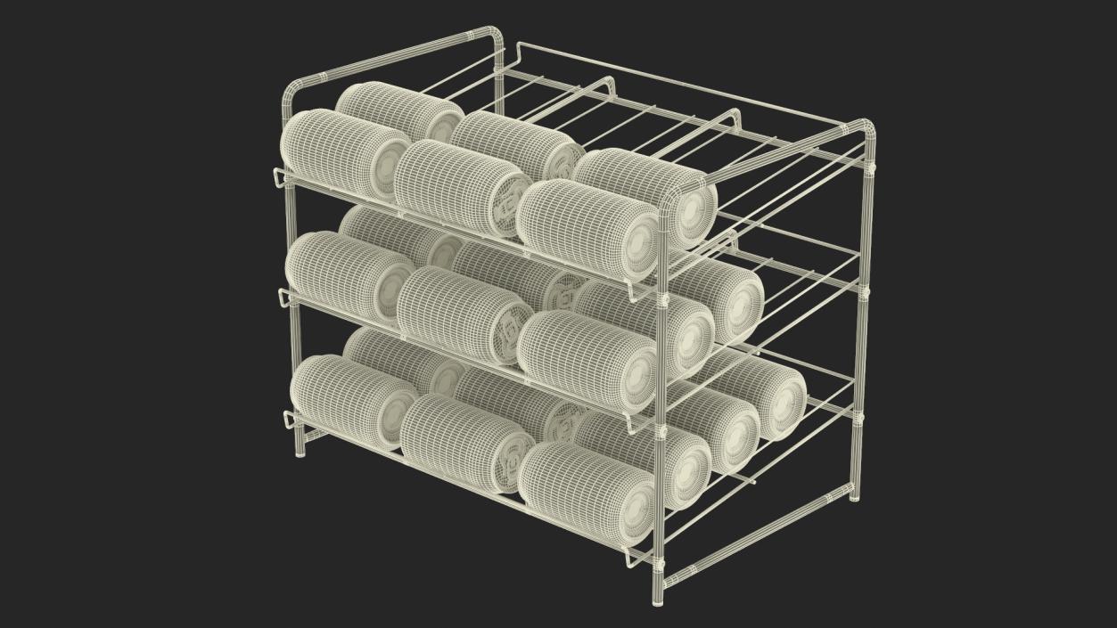 3D model Wide Can Organizer Chrome with Beer Cans