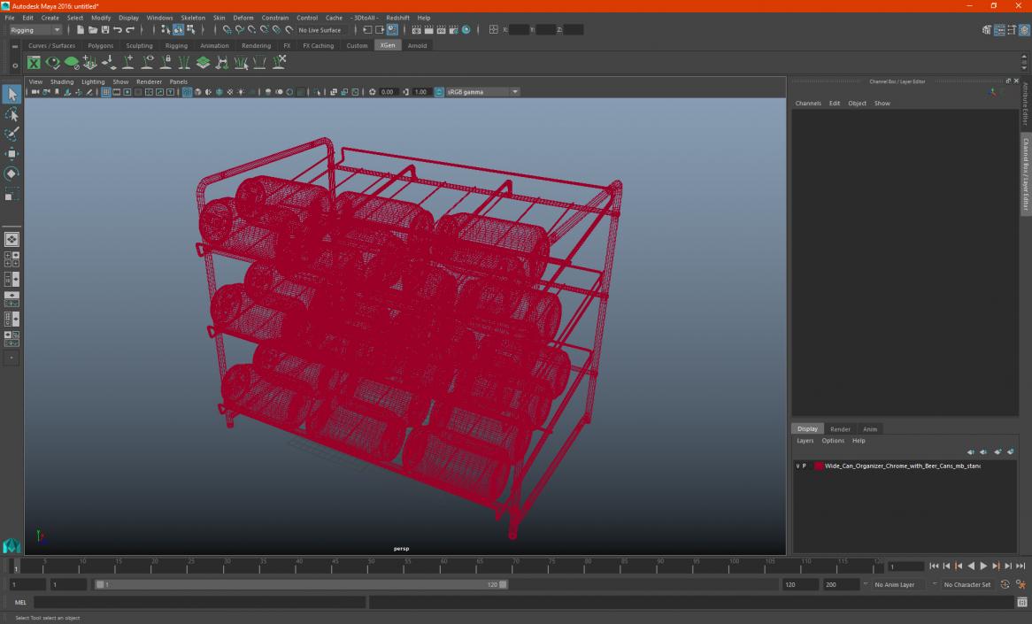 3D model Wide Can Organizer Chrome with Beer Cans