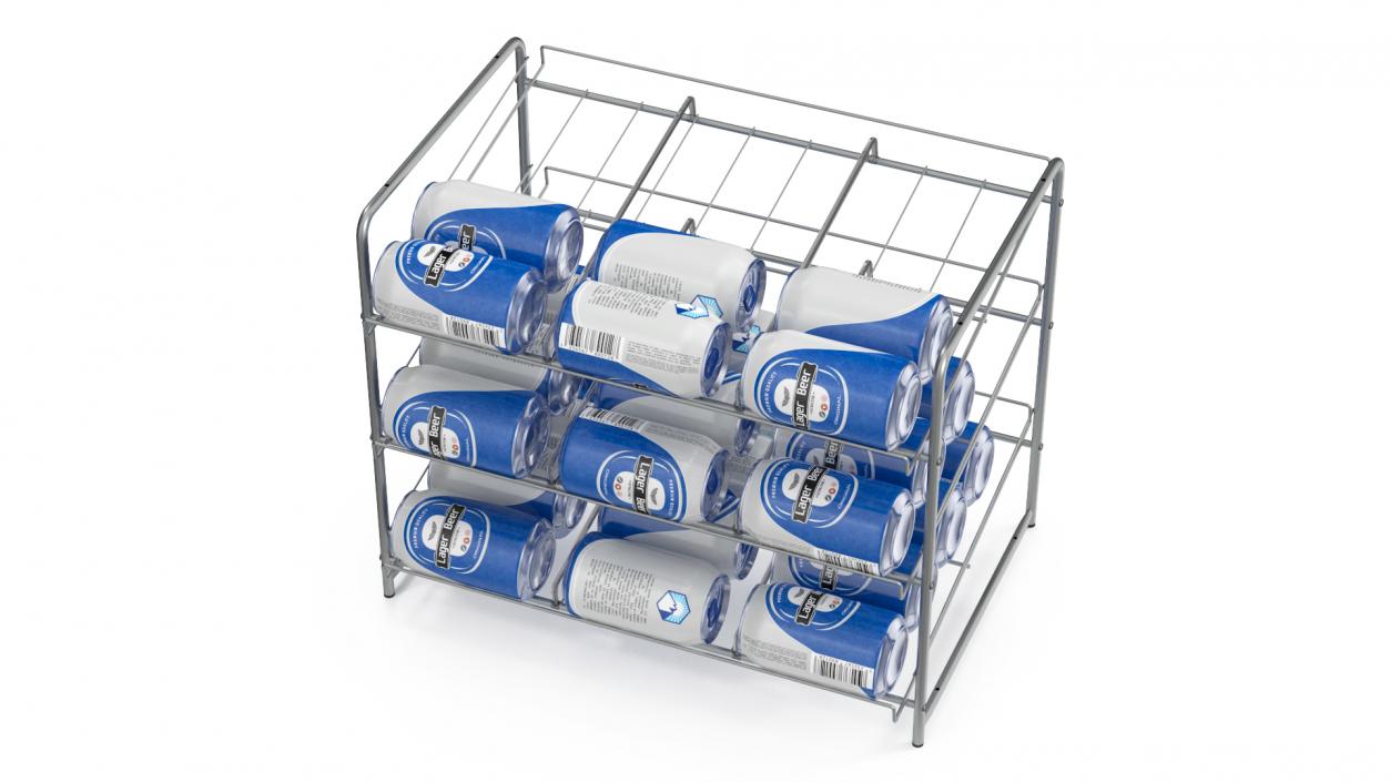 3D model Wide Can Organizer Chrome with Beer Cans