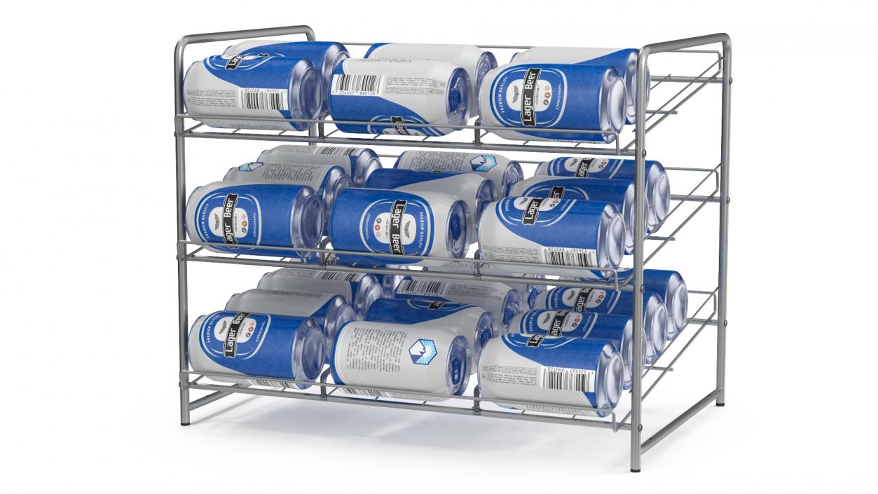 3D model Wide Can Organizer Chrome with Beer Cans