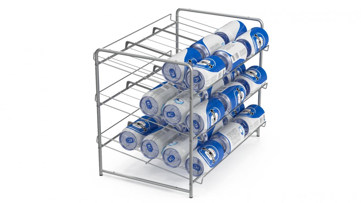 3D model Wide Can Organizer Chrome with Beer Cans