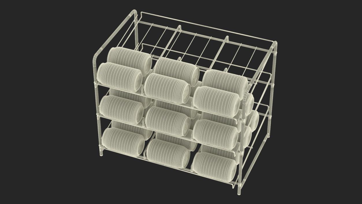 3D model Wide Can Organizer Chrome with Beer Cans