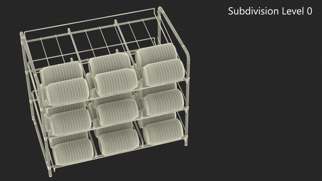 3D model Wide Can Organizer Chrome with Beer Cans