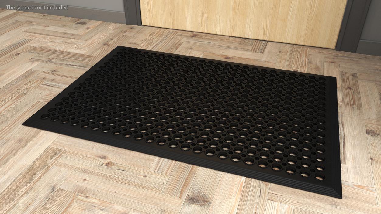 3D Rubber Door Mat Black