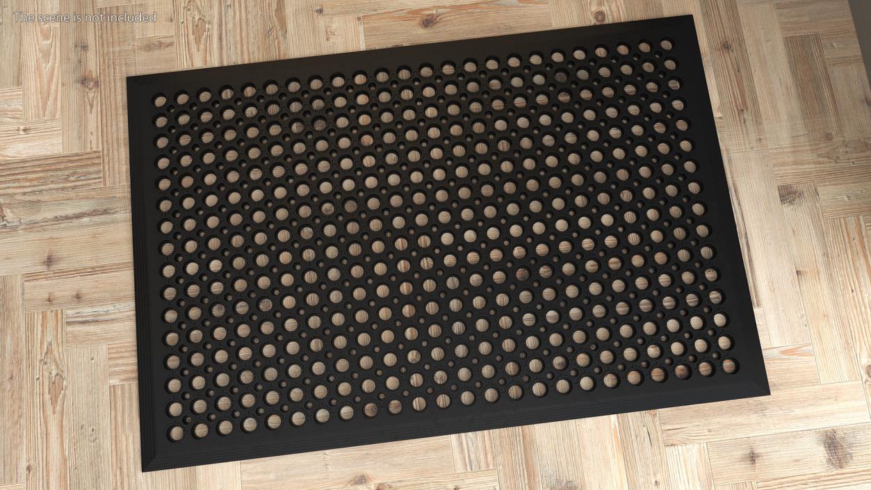 3D Rubber Door Mat Black