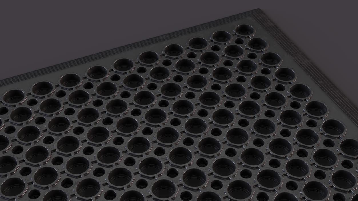 3D Rubber Door Mat Black