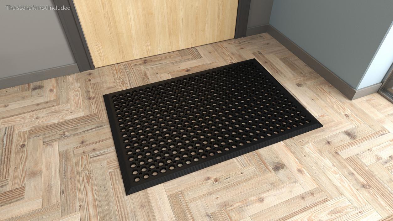 3D Rubber Door Mat Black