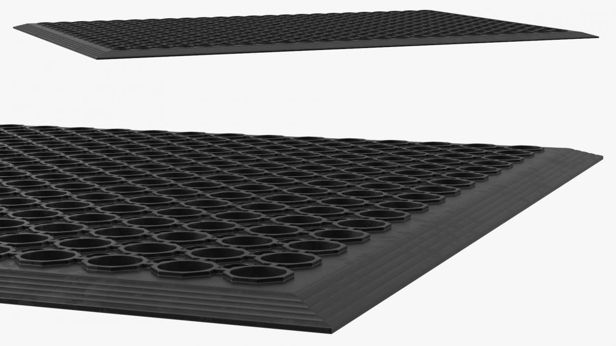 3D Rubber Door Mat Black