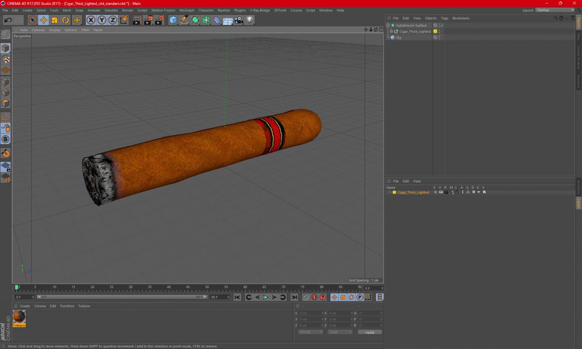 3D Cigar Thick Lighted 2