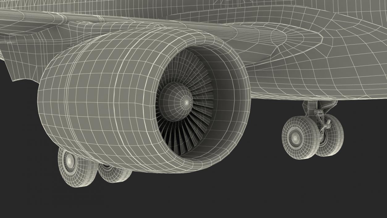 Airbus A220 100 Delta Detailed Interior 3D model