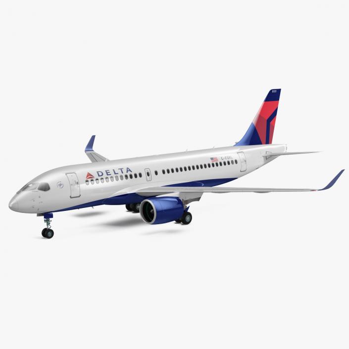 Airbus A220 100 Delta Detailed Interior 3D model