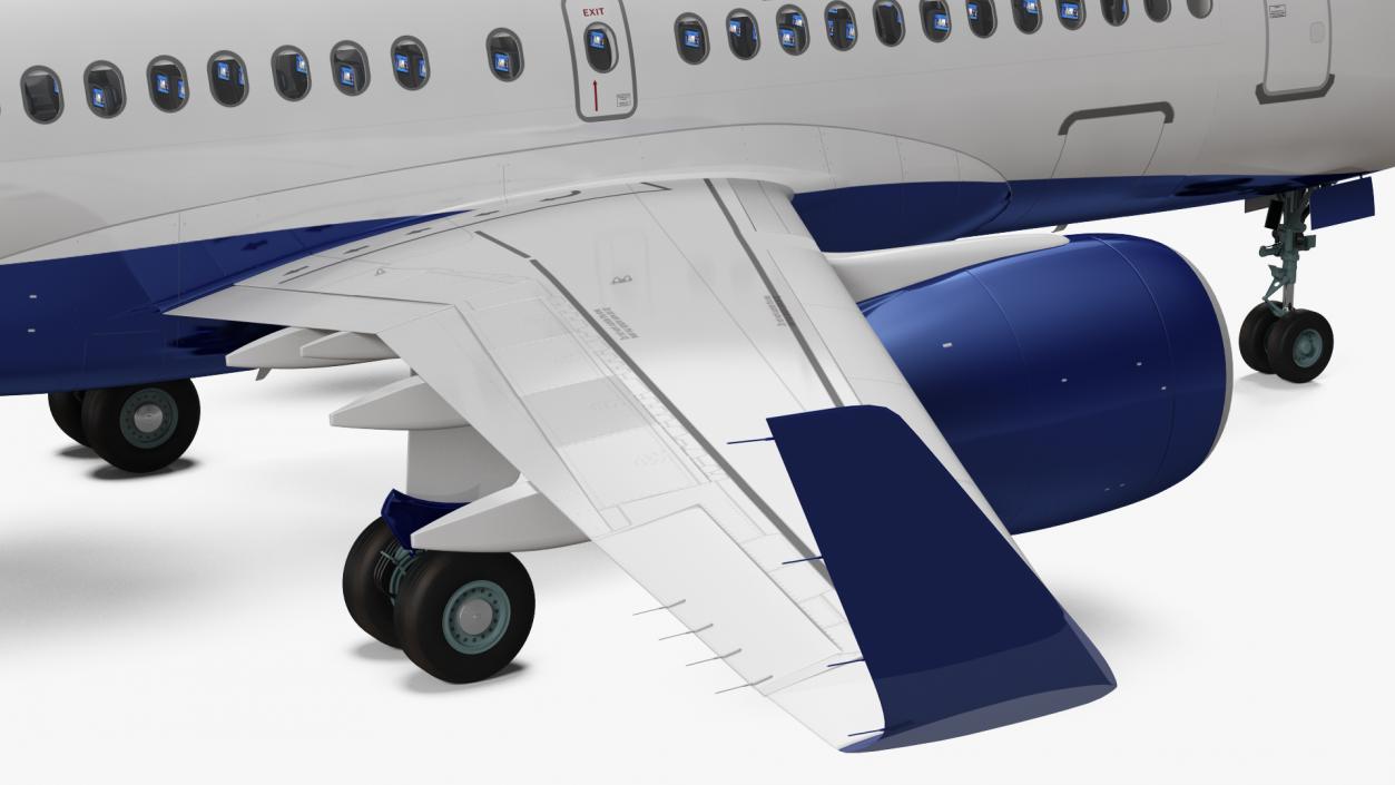 Airbus A220 100 Delta Detailed Interior 3D model