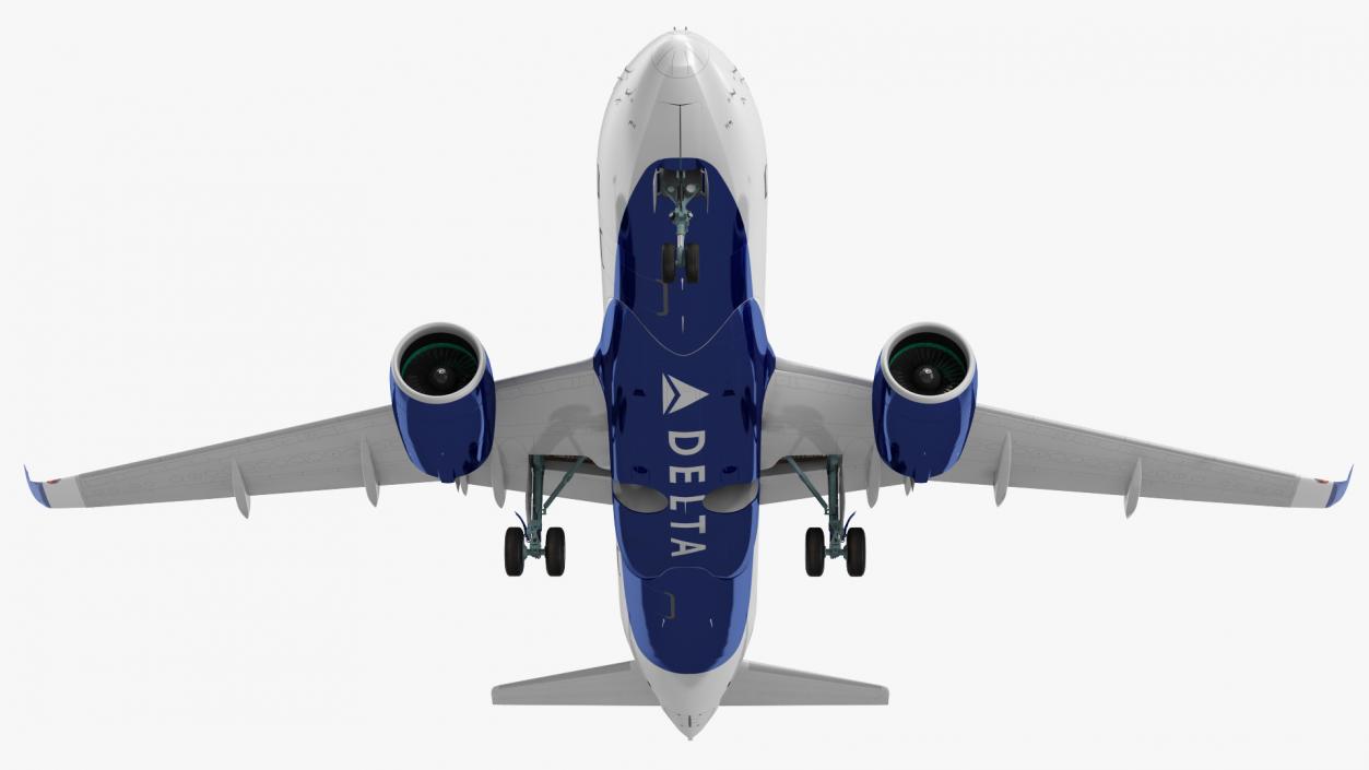 Airbus A220 100 Delta Detailed Interior 3D model