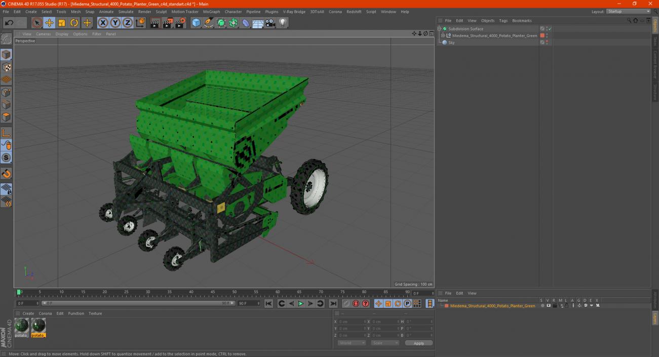 Miedema Structural 4000 Potato Planter Green 3D model