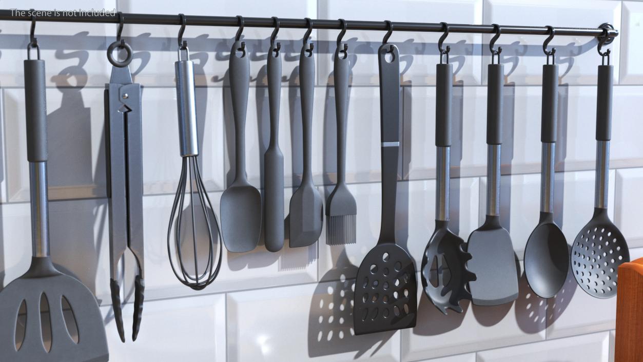 Nylon Black Frying Spoon 3D model