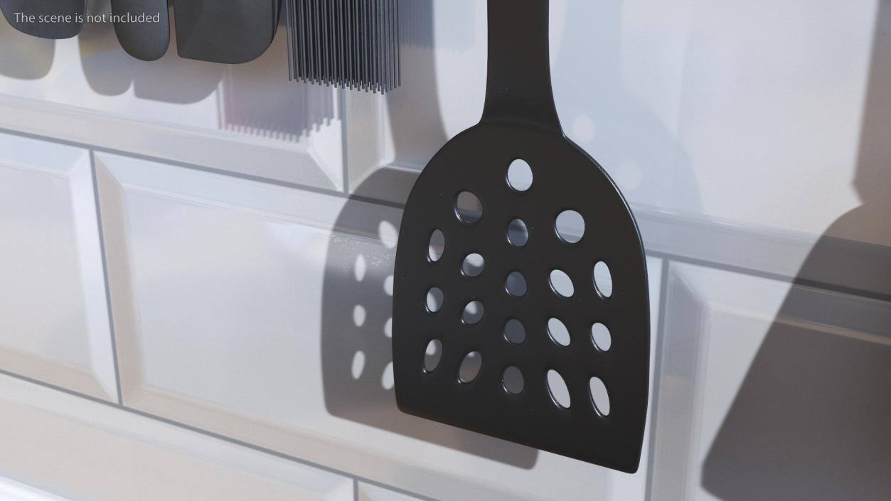 Nylon Black Frying Spoon 3D model