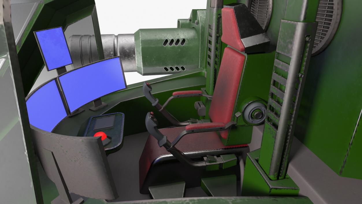 3D Scratched Fighting Robot Empty Dark Green