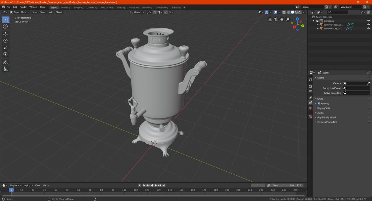 Modern Russian Samovar 3D