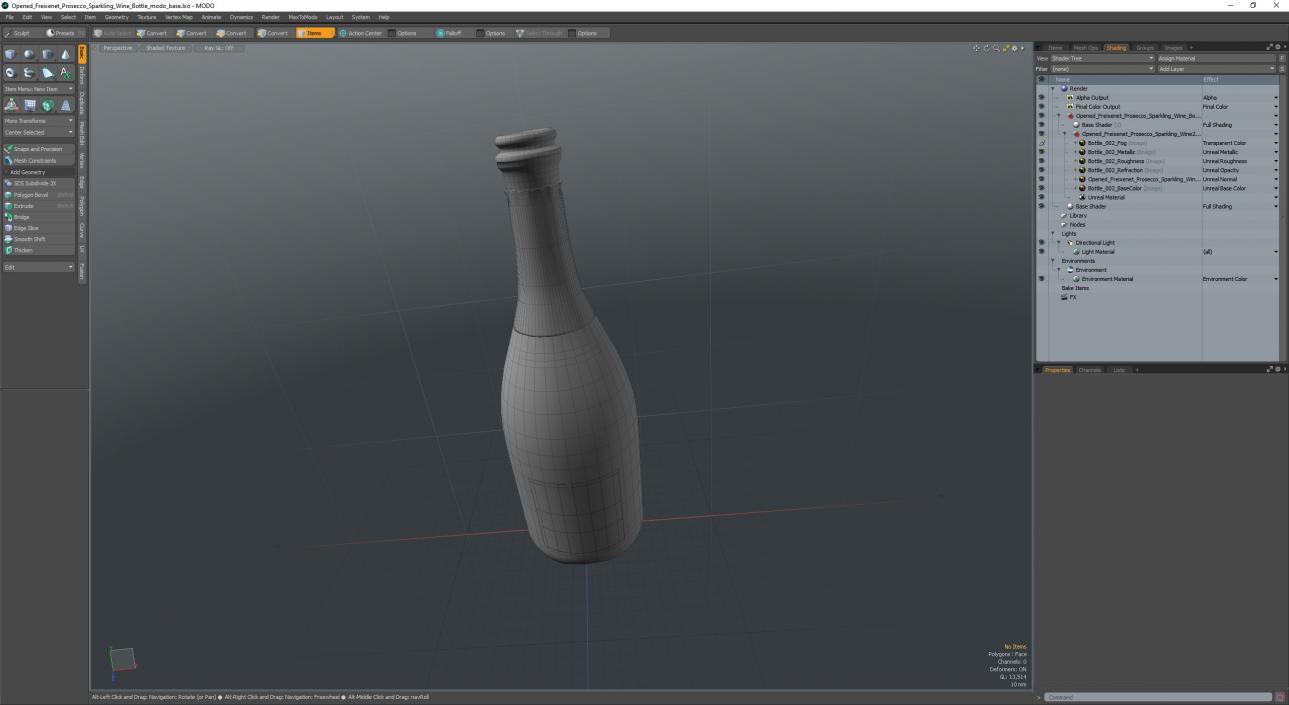 Opened Freixenet Prosecco Sparkling Wine Bottle 3D