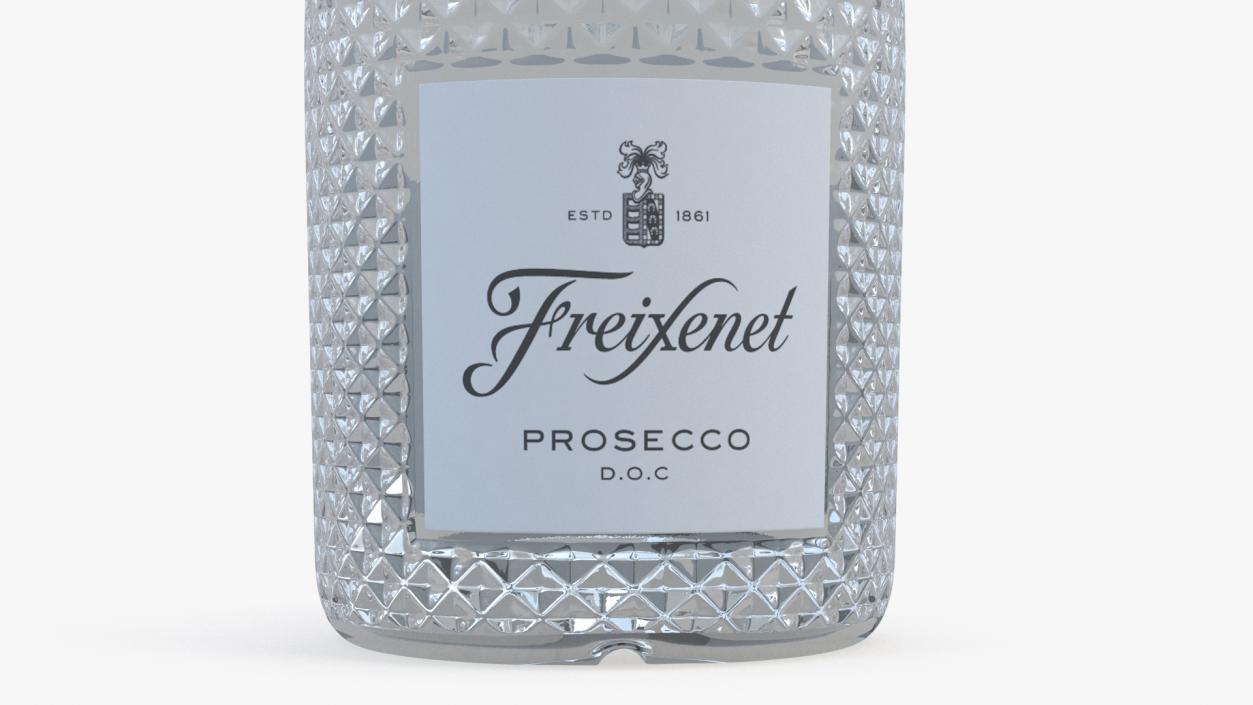 Opened Freixenet Prosecco Sparkling Wine Bottle 3D